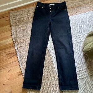 Topshop Dad Jeans Washed Black Denim